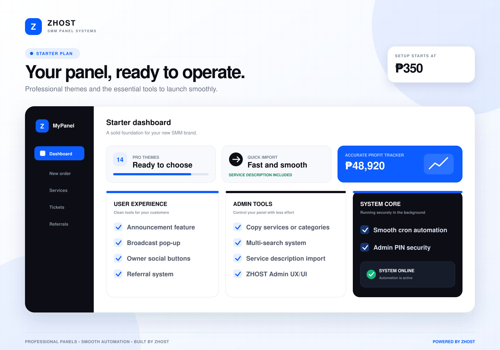ZHOST plan feature preview